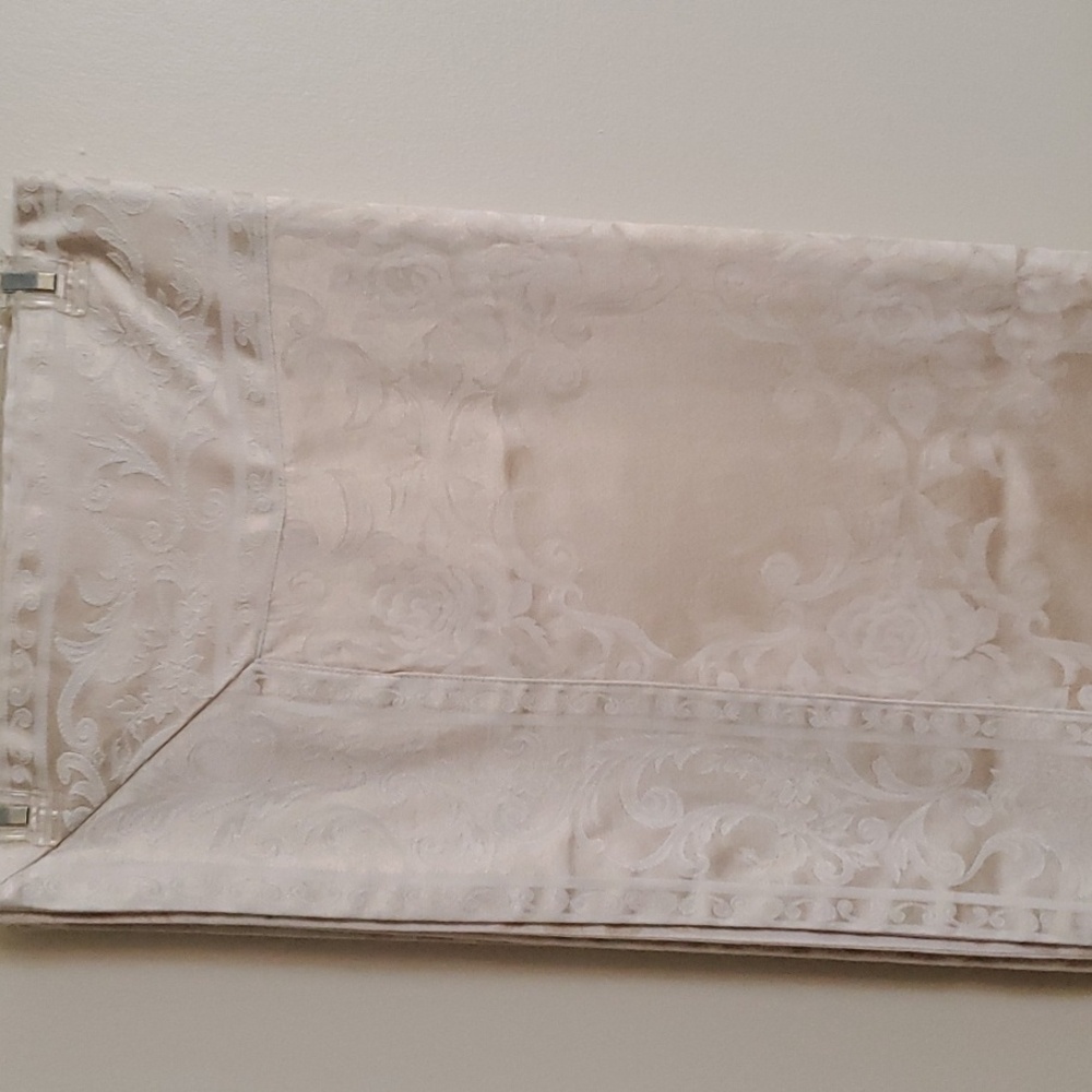 Vintage Gold Brocade Two Sided Tablecloth 60 X 84"